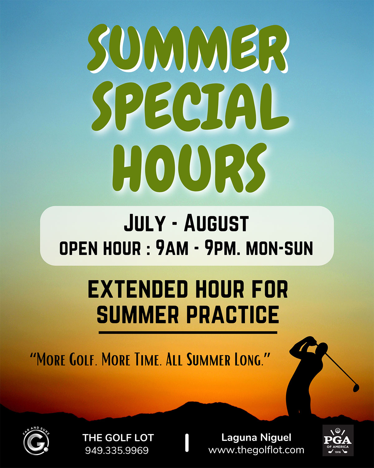 Summer Special Hours Poster